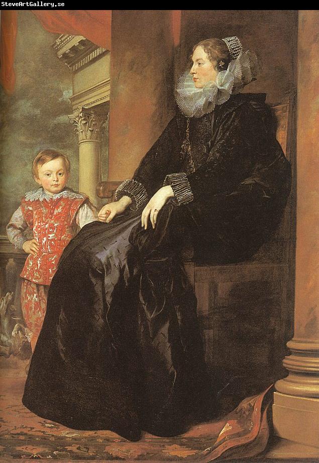 Dyck, Anthony van Genoese Noblewoman with her Son